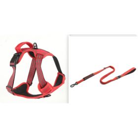 Dog Harness No Pull Breathable Reflective Pet Harness Vest (Option: Red  set1-M)