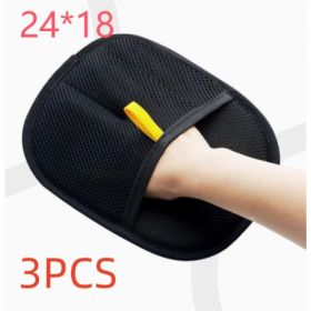 Pet Hair Remover Mitt Pet Hair Remover Gloves Deshedding Brush Glove For Dog Cat Rabbit With Long Short Curly Hair (Option: Black-3PCS)