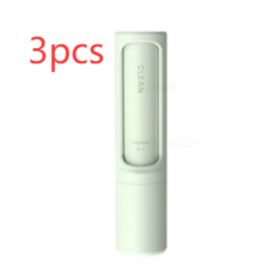 2-1 Reusable Pet Hair Remover Brush Lint Roller Portable Effective Self Cleaning Tool for Cat Dog Fur Hair Dust Removal Brush (Option: Green3pcs)
