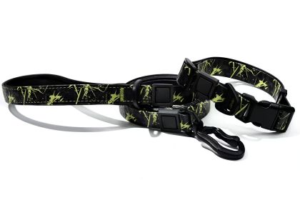UV Printing Camouflage Embossed Pet Leash Set Is A Perfect Combination Of Style And Functionality Specially Designed For Pets' Outdoor Activities (Option: Green-25mm)