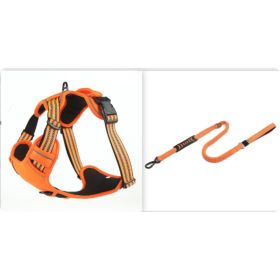 Dog Harness No Pull Breathable Reflective Pet Harness Vest (Option: Orange  set1-XL)