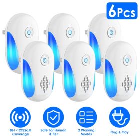 6 Pack Ultrasonic Pest Repeller, Wide Coverage Dual-Frequency Pest Control for Home Apartment Hotel Office (Option: AS PIC)