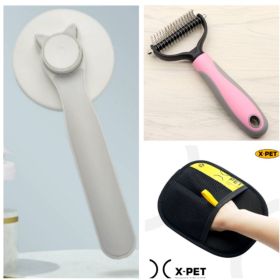 Pet Long-haired Dogknot Comb Double-sided Blade Dog (Option: Set3-L)