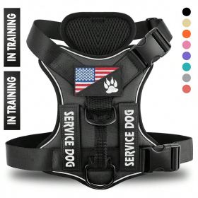 Reflective Breathable Solid Color Polyester Dog Strap (Option: Black-S)