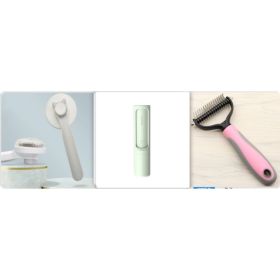 Pet Long-haired Dogknot Comb Double-sided Blade Dog (Option: Pink set12-L)