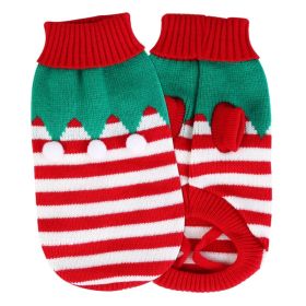Pet Christmas Turtleneck Sweater Dog Cat Christmas Clothes Snowman Stripes Costume Winter Holiday Sweater for Small Medium Kitten Puppy Cats Dogs (Option: Furball-XL)