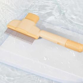 Cat And Dog Comb, Knot Remover, Hair Removal Tool, Pet Self-cleaning Comb, For Long Hair, Massage, Knot Removal, Hair Removal Exclusively (Option: Orange)
