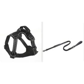Dog Harness No Pull Breathable Reflective Pet Harness Vest (Option: Black set1-L)