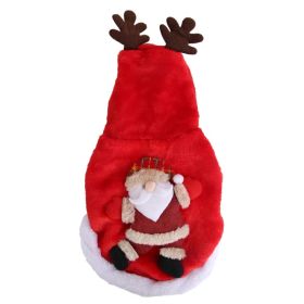 Pet Christmas Clothes Santa Claus Reindeer Antlers Costume Winter Outfit New Year Coat (Option: S)