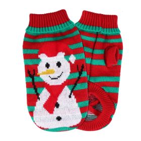 Pet Christmas Turtleneck Sweater Dog Cat Christmas Clothes Snowman Stripes Costume Winter Holiday Sweater for Small Medium Kitten Puppy Cats Dogs (Option: Snowman-XL)