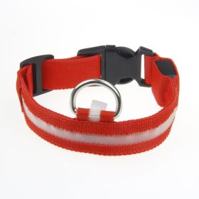 LED Luminous Pet Dog Collar Night (Option: Red Light-Rechargeable XL)